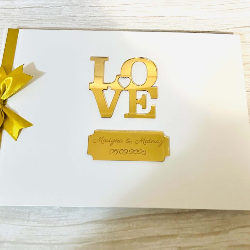 Księga gości weselnych z ankietami weselnymi 3D love