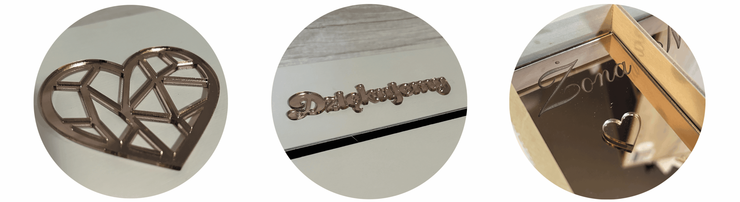 Zestaw pudełko na koperty + pudełko na obrączki - Różowe złoto - obrazek 3