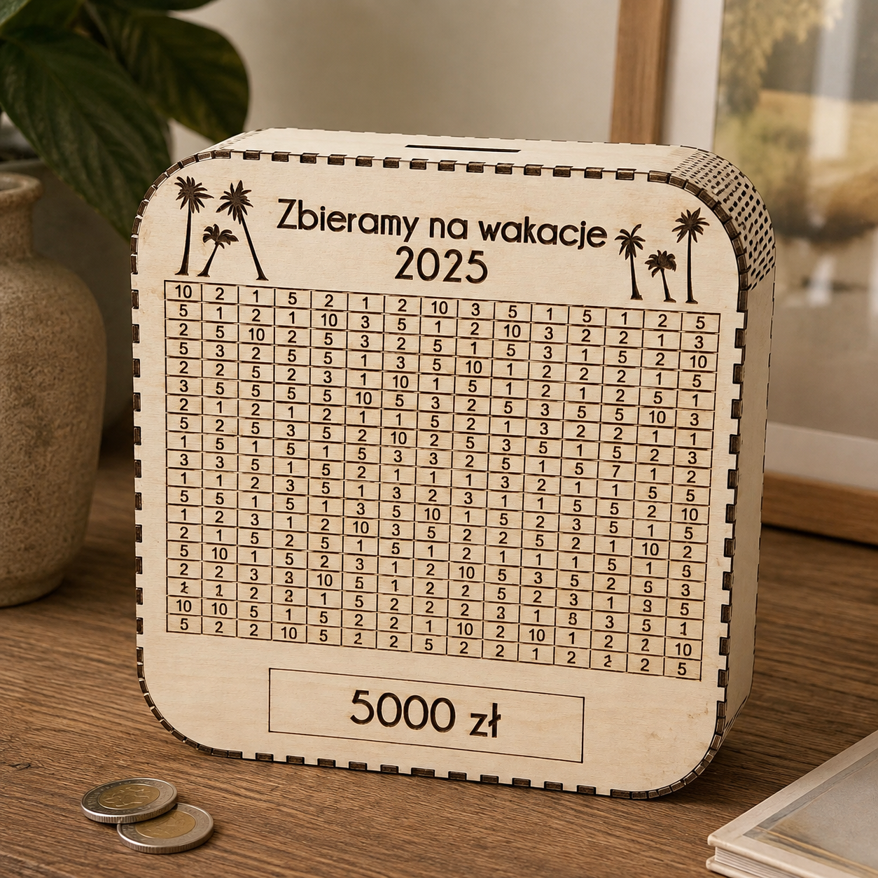 Skarbonka wykreślanka 5000 zł, Zbieram na wakacje